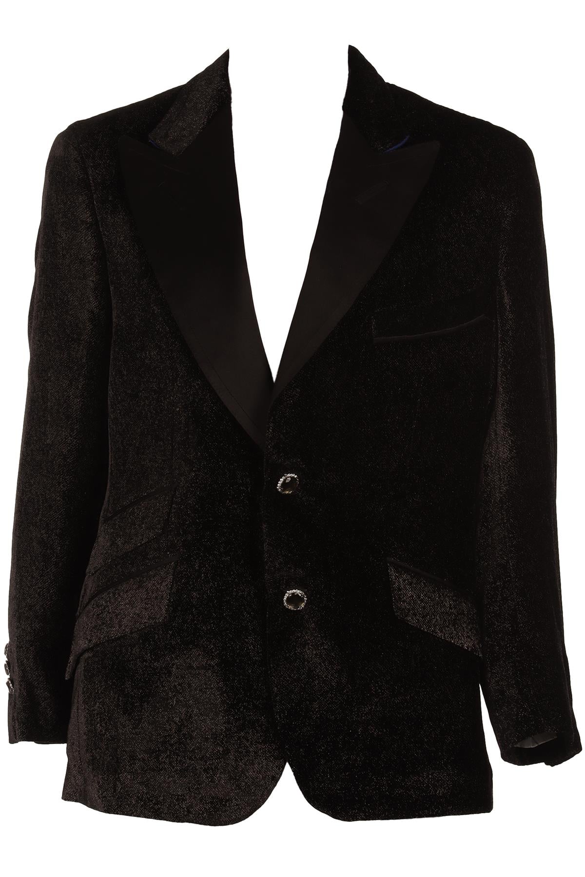 ANGELO GALASSO BLACK MEN'S BLAZER IT 56 UK 46