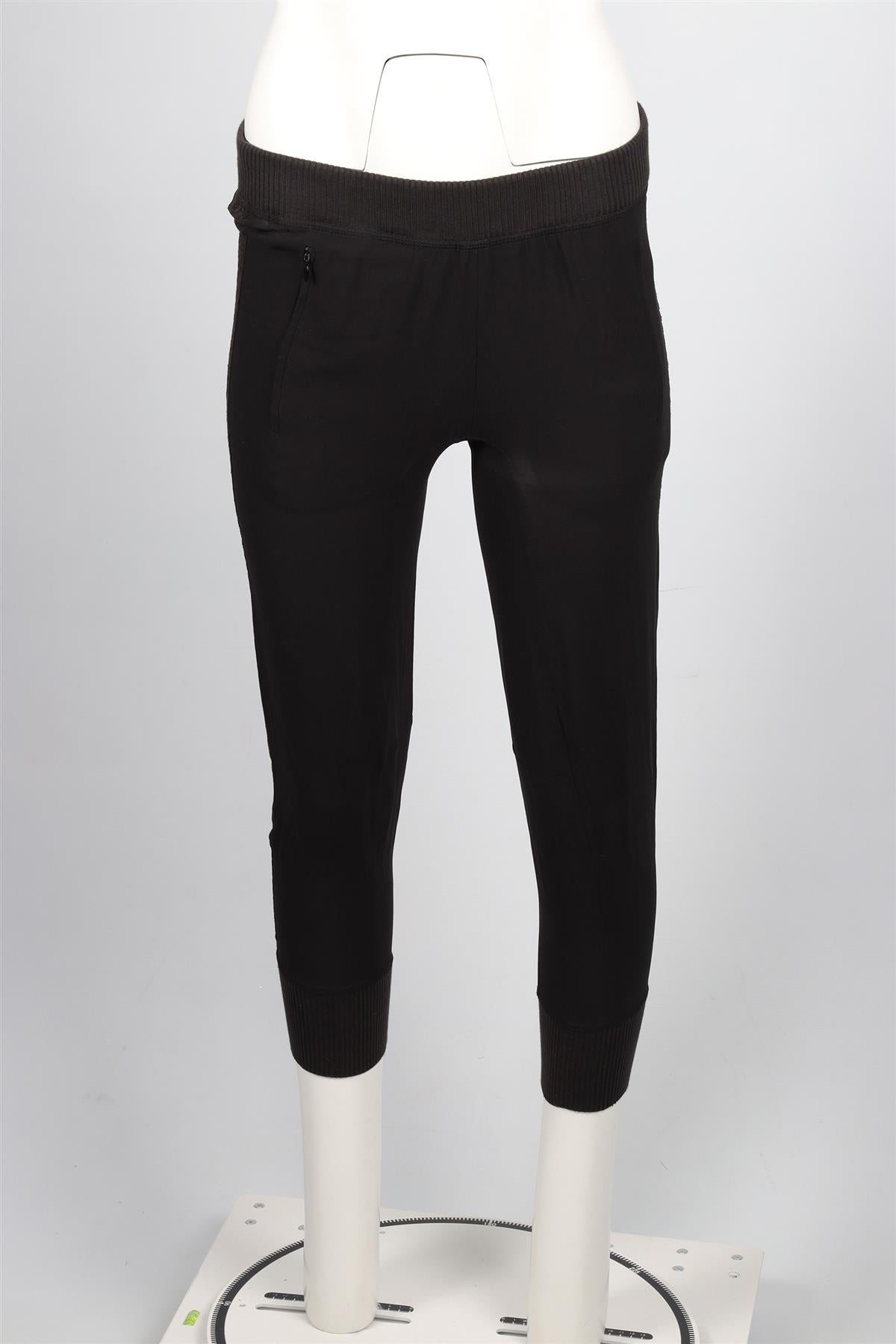 NINA RICCI BLACK SILK TAPERED PANTS FR 34 UK 6