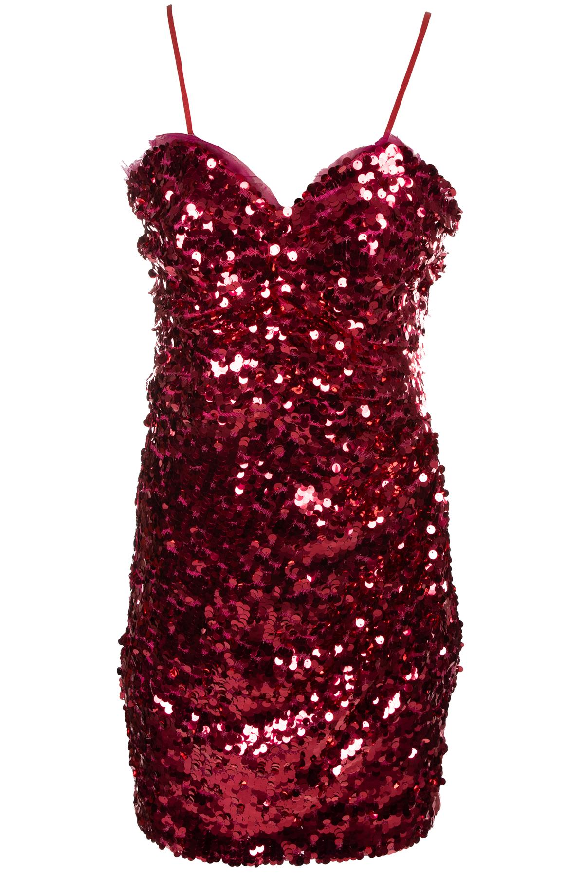 DOLCE & GABBANA PINK SEQUIN MINI DRESS IT 46 UK 14
