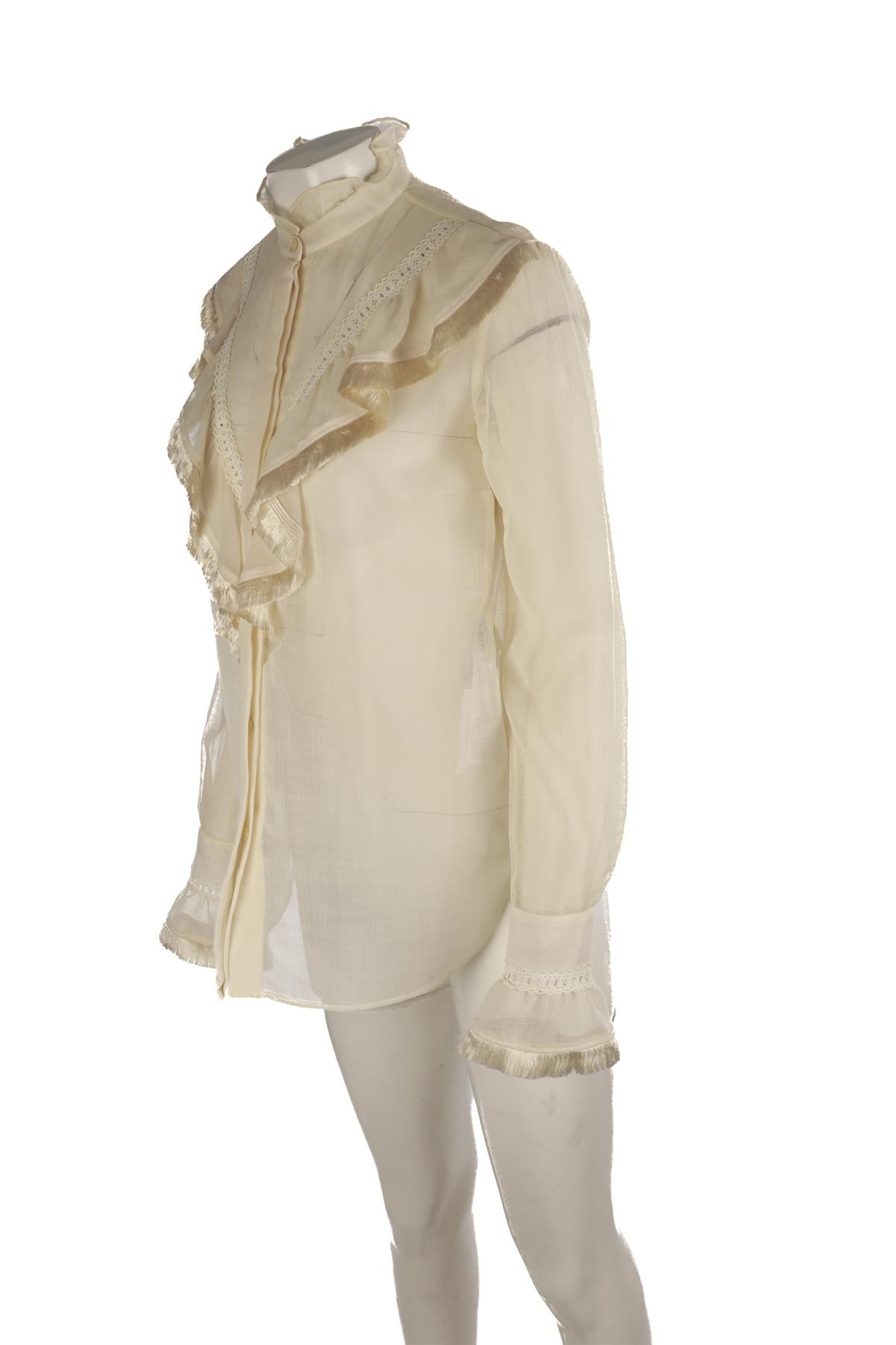 STELLA MCCARTNEY CREAM WOOL SHIRT IT 40 UK 8
