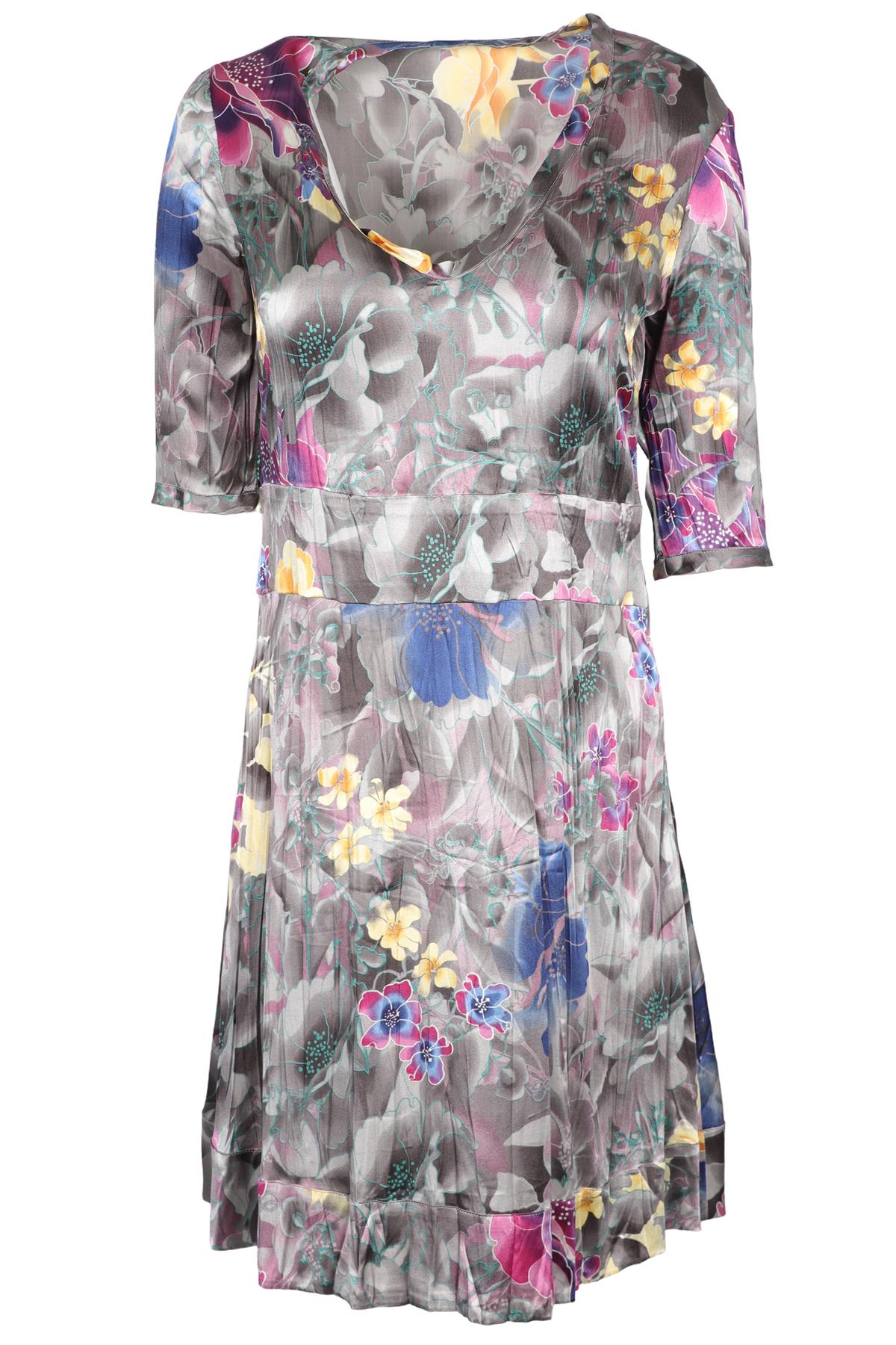 ETRO GREY SILK MINI DRESS IT 40 UK 8