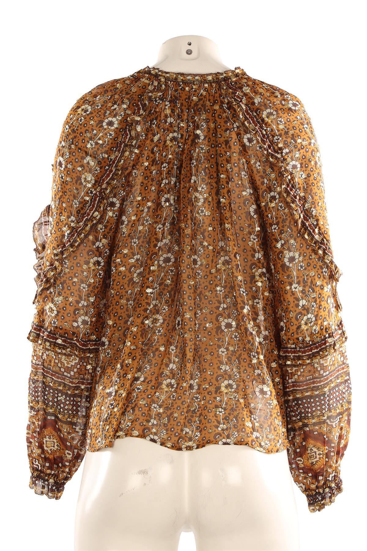ULLA JOHNSON YELLOW SILK TOP US 2 UK 6