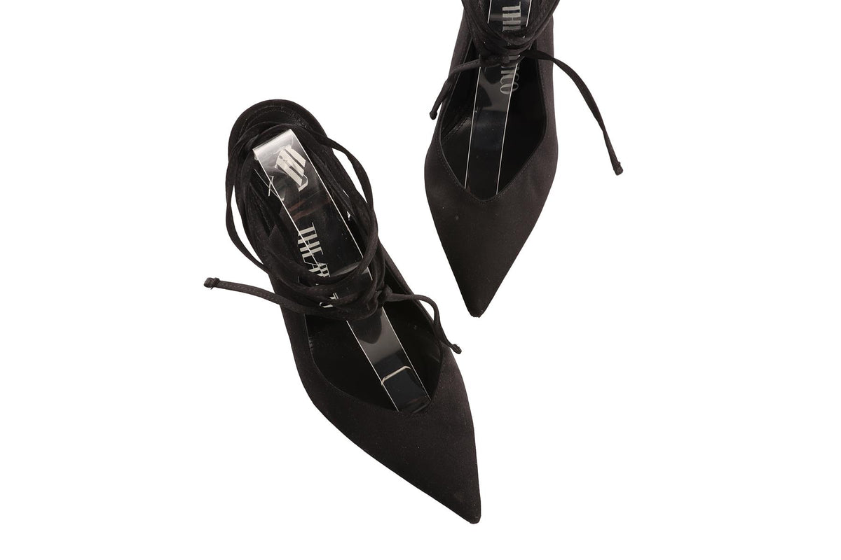 THE ATTICO BLACK SATIN PUMPS EU 38 UK 5
