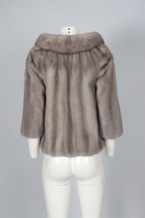 DANA BUCHMAN GREY MINK FUR JACKET SMALL