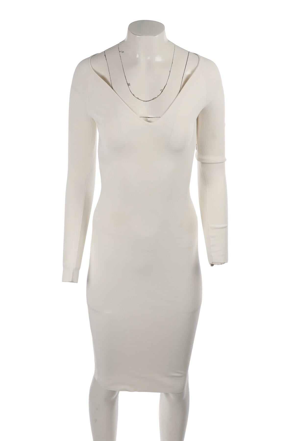 ECRU KNIT MIDI DRESS