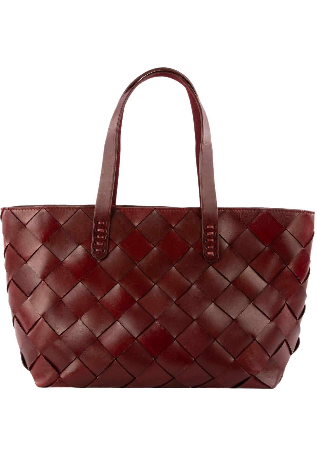 DRAGON DIFFUSION + THE MUSE BURGUNDY LEATHER SHOULDER BAG