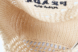 PRADA BEIGE SMALL RAFFIA TOTE BAG