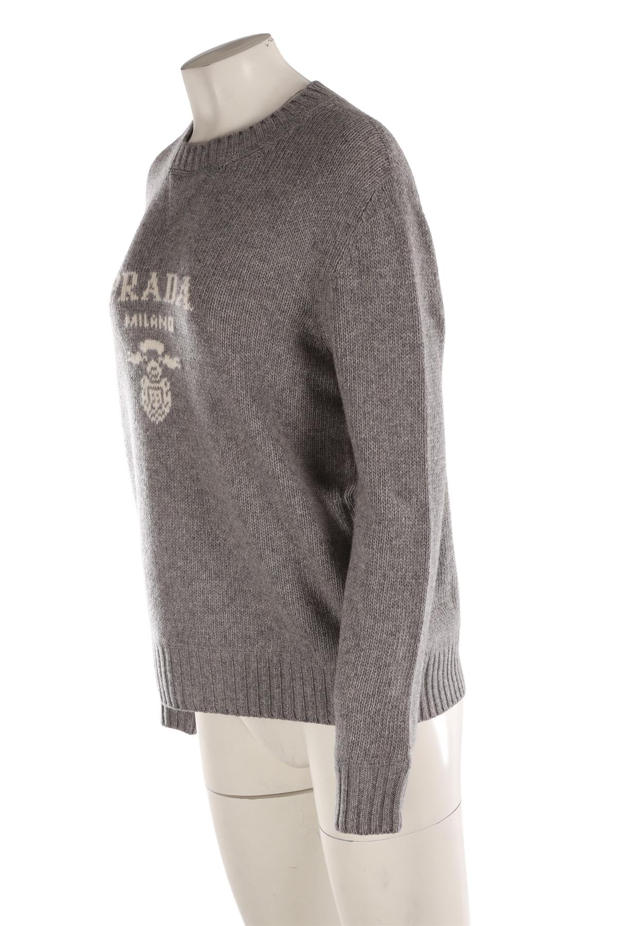 PRADA GREY WOOL SWEATER IT 42 UK 10