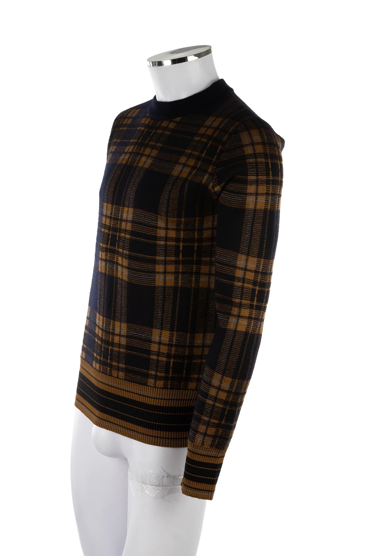 DRIES VAN NOTEN NAVY MEN'S WOOL SWEATER SMALL