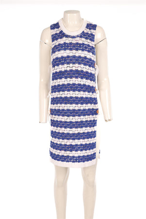 LOUIS VUITTON BLUE CROCHET MIDI DRESS SMALL