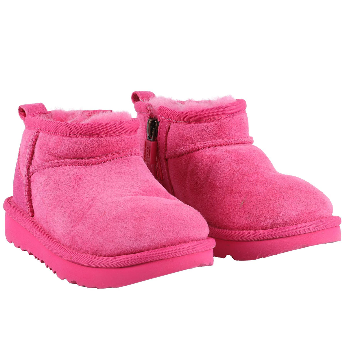 UGGS PINK GIRLS SUEDE ANKLE BOOTS EU 26.5 UK 8 US 9