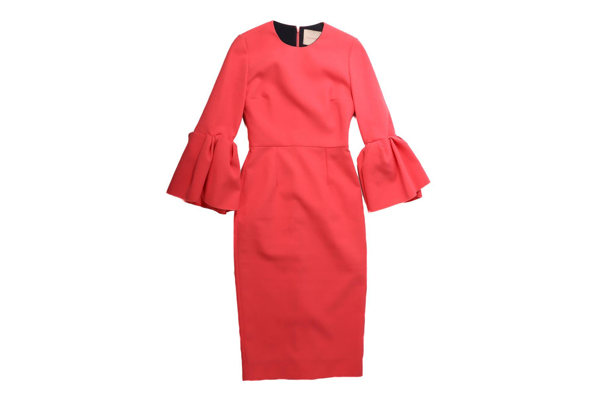 ROKSANDA PINK CREPE MIDI DRESS UK 6