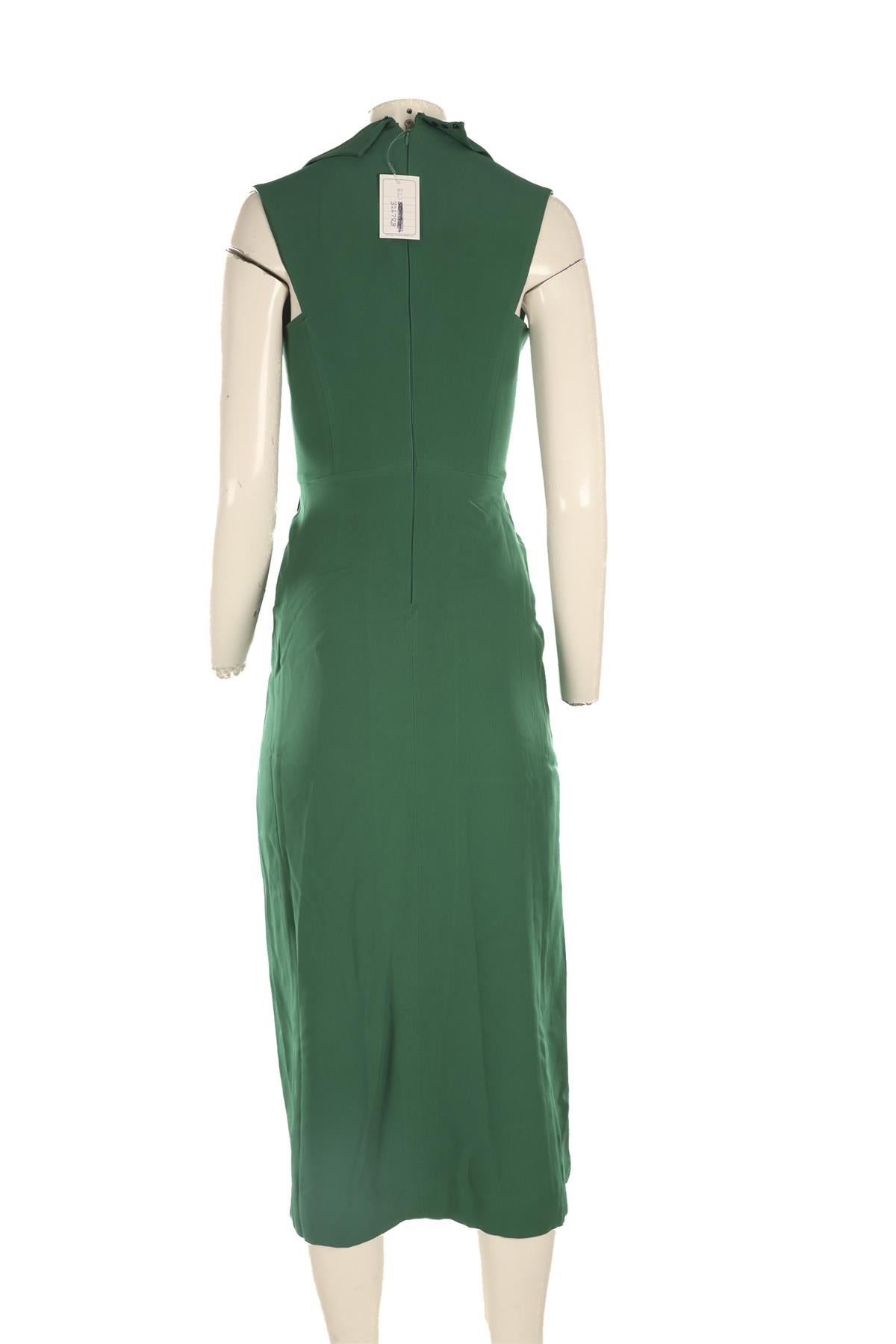 ELIE SAAB GREEN CREPE MAXI DRESS FR 36 UK 8