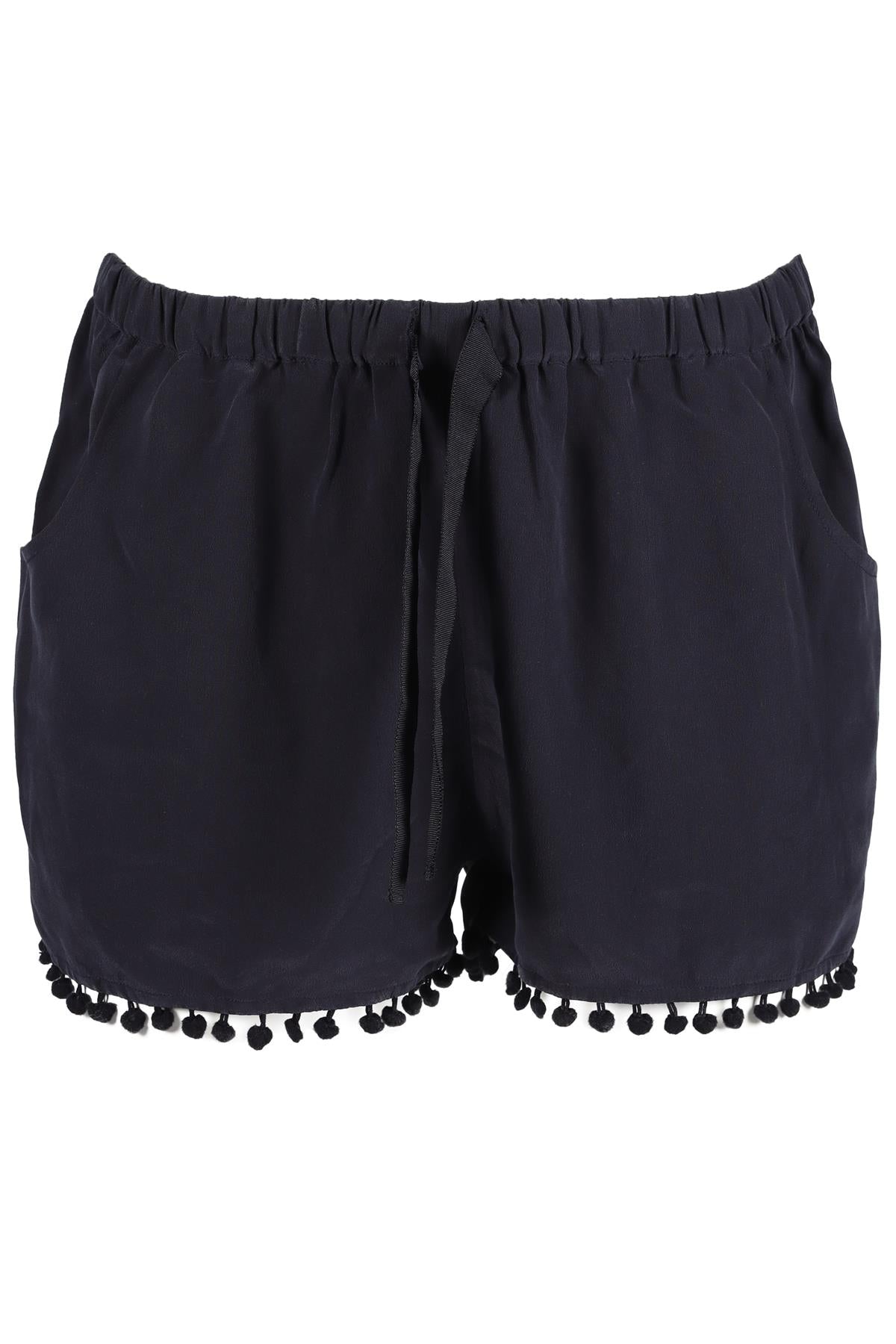 FIGUE NAVY SILK SHORTS SMALL
