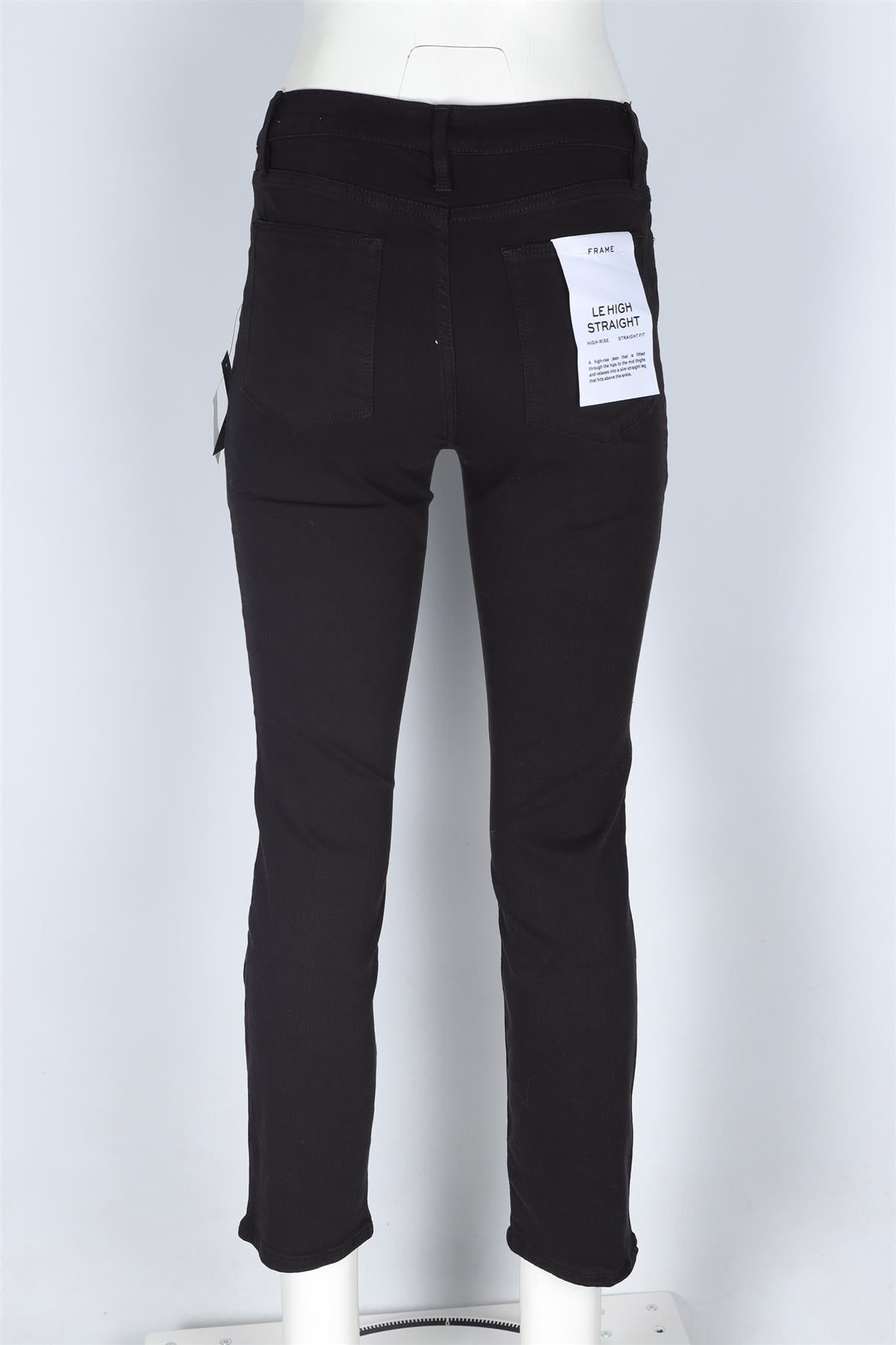 FRAME BLACK HIGH RISE STRAIGHT LEG JEANS W27 UK 8-10