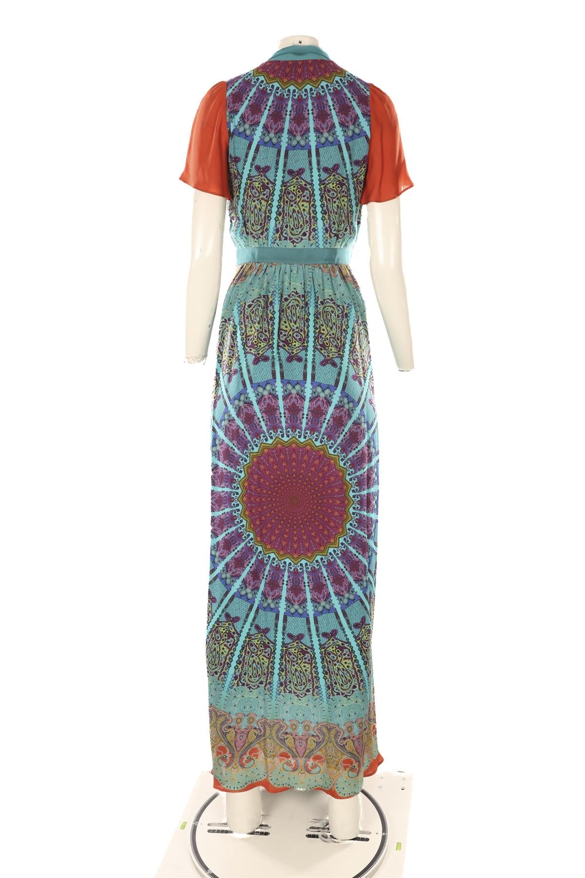 ETRO MULTI SILK MAXI DRESS IT 40 UK 8