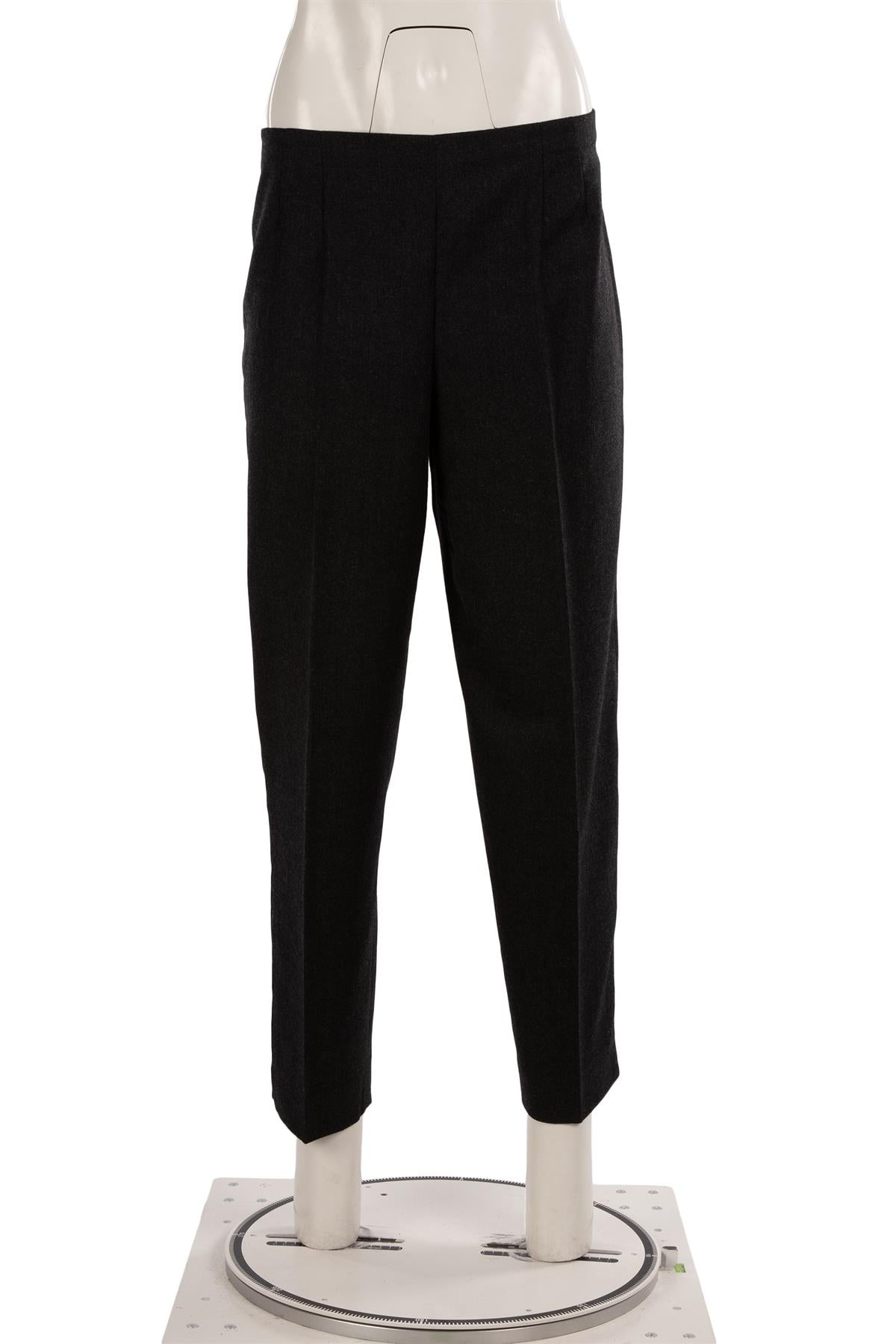 THE ROW GREY WOOL TAPERED PANTS US 10 UK 14