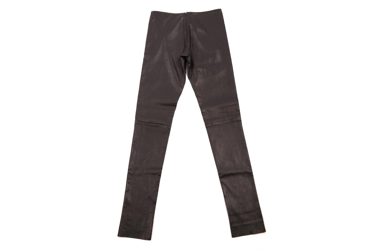 JITROIS BLACK LEATHER SKINNY PANTS FR 34 UK 6