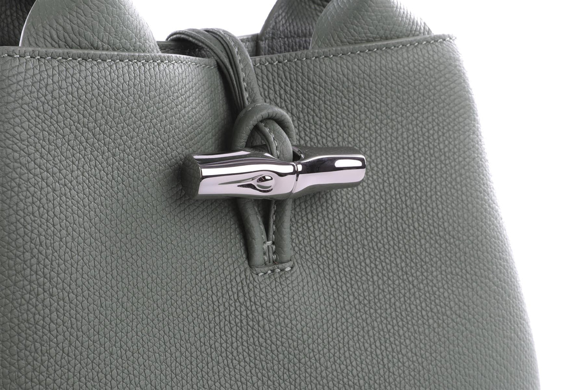 Longchamp Green Le Roseau Small Leather Tote Bag