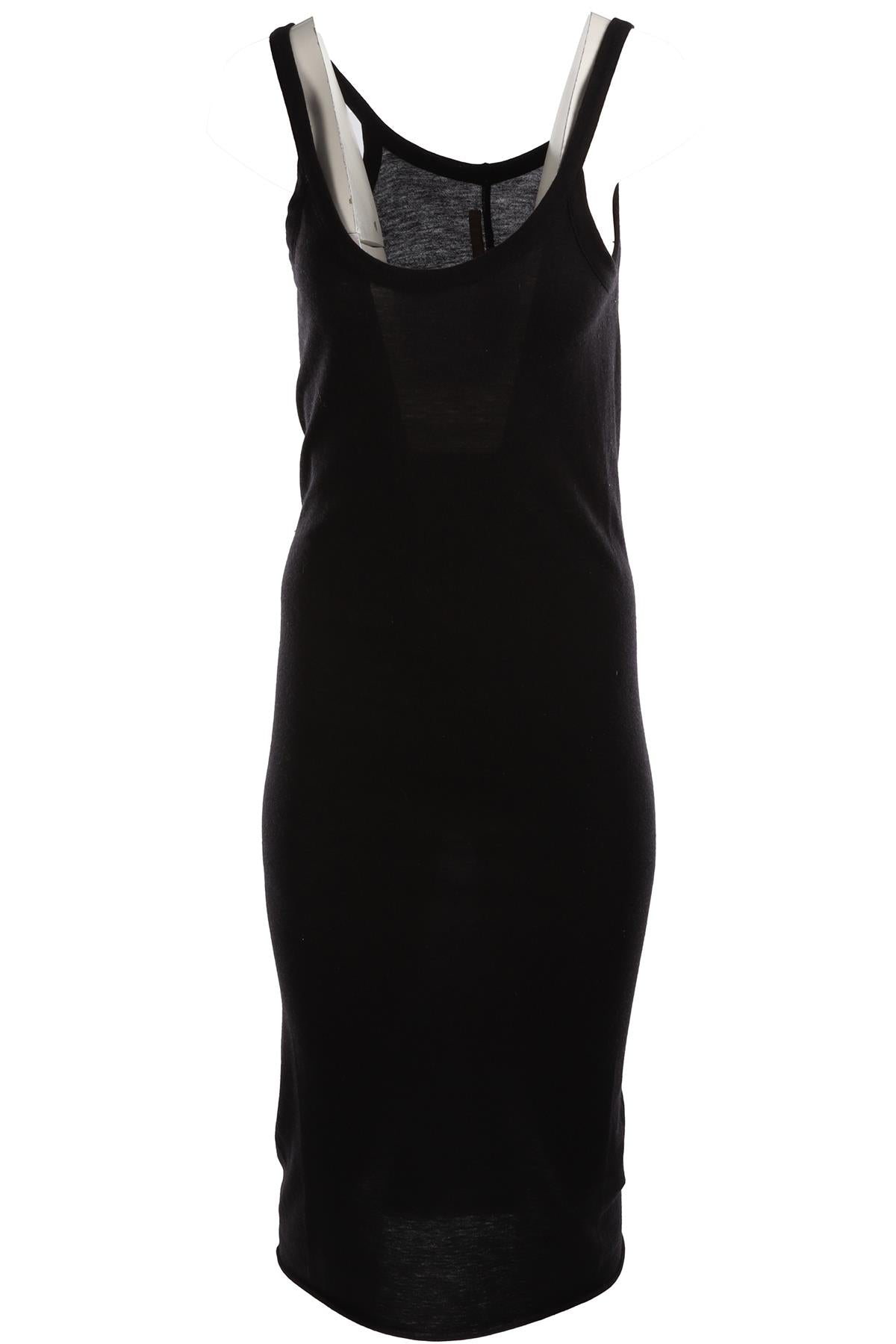 RICK OWENS LILES BLACK WOOL MAXI DRESS UK 12