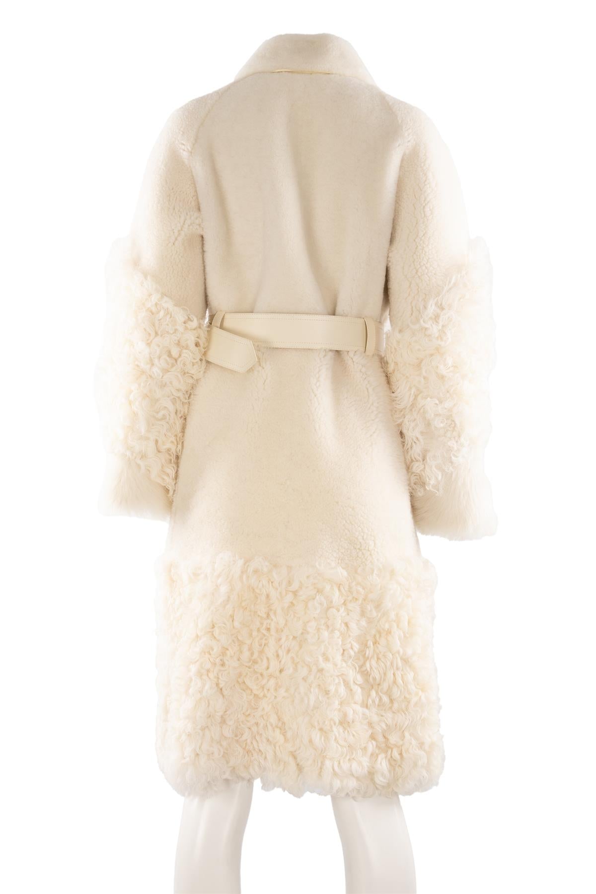 CHRISTIAN DIOR WHITE SHEARLING COAT FR 42 UK 14