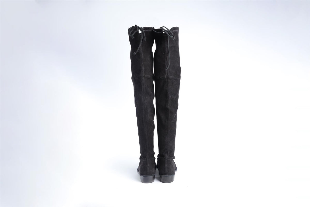 STUART WEITZMAN BLACK SUEDE OVER THE KNEE BOOTS US 7 EU 37 US 4
