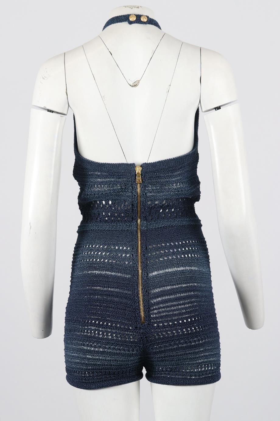 BALMAIN CROCHET KNIT PLAYSUIT FR 38 UK 10