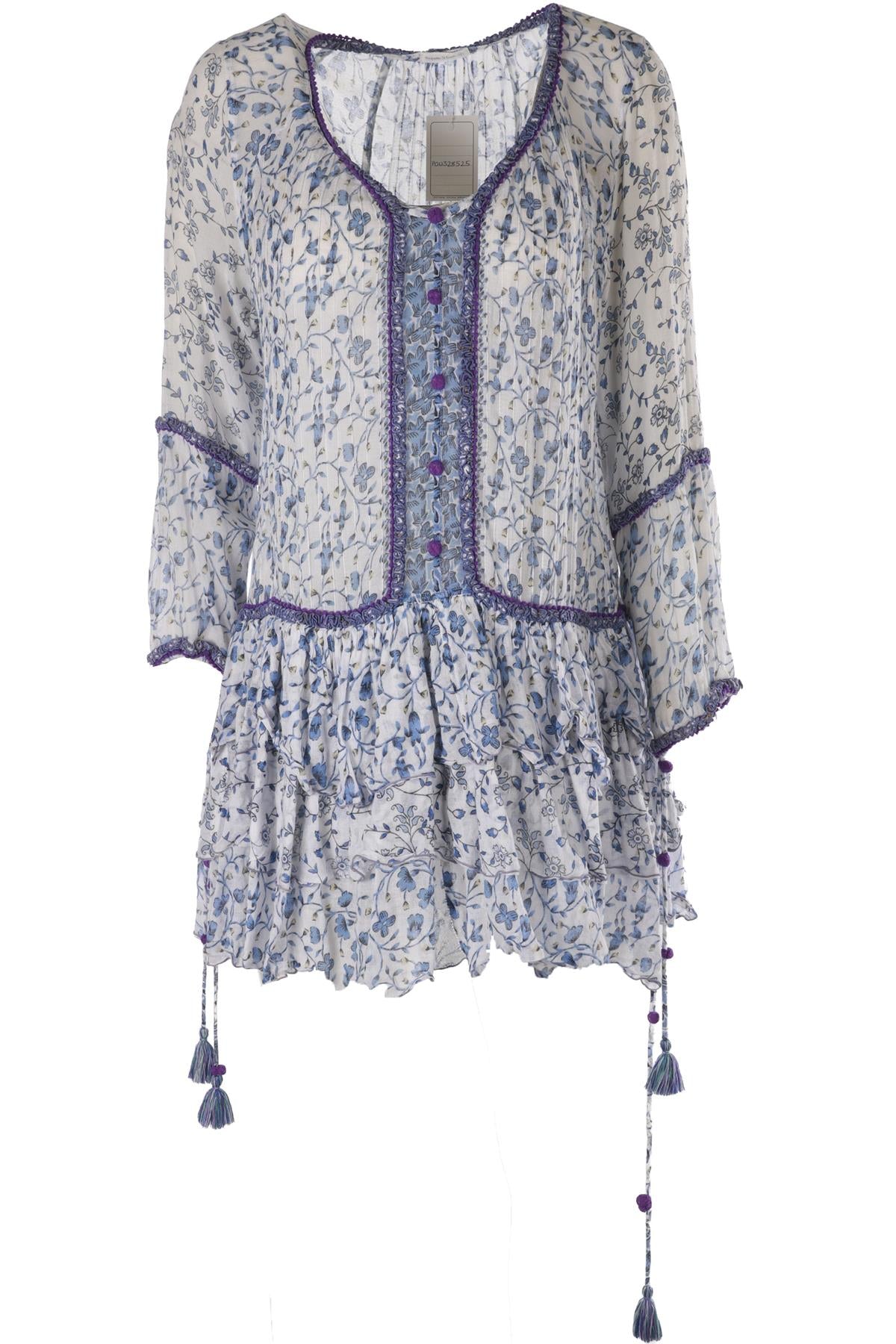 POUPETTE ST BARTH BLUE COTTON MINI DRESS MEDIUM