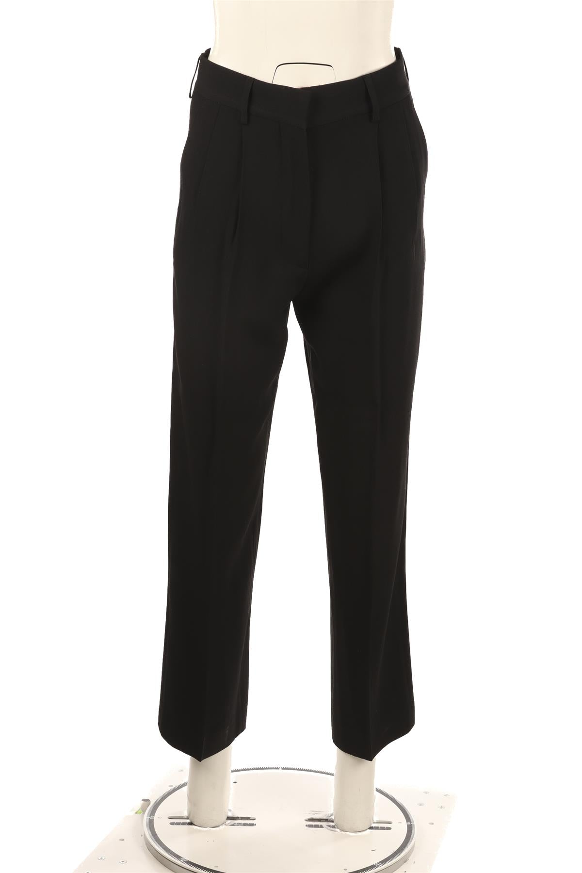 BLAZÉ MILANO BLACK SATIN STRAIGHT LEG PANTS UK 8