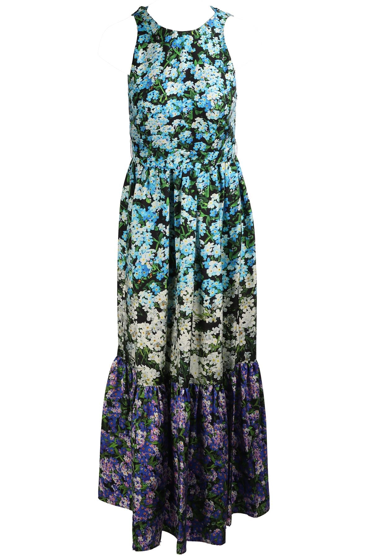 MARY KATRANTZOU BLUE SILK MAXI DRESS IT 40 UK 8