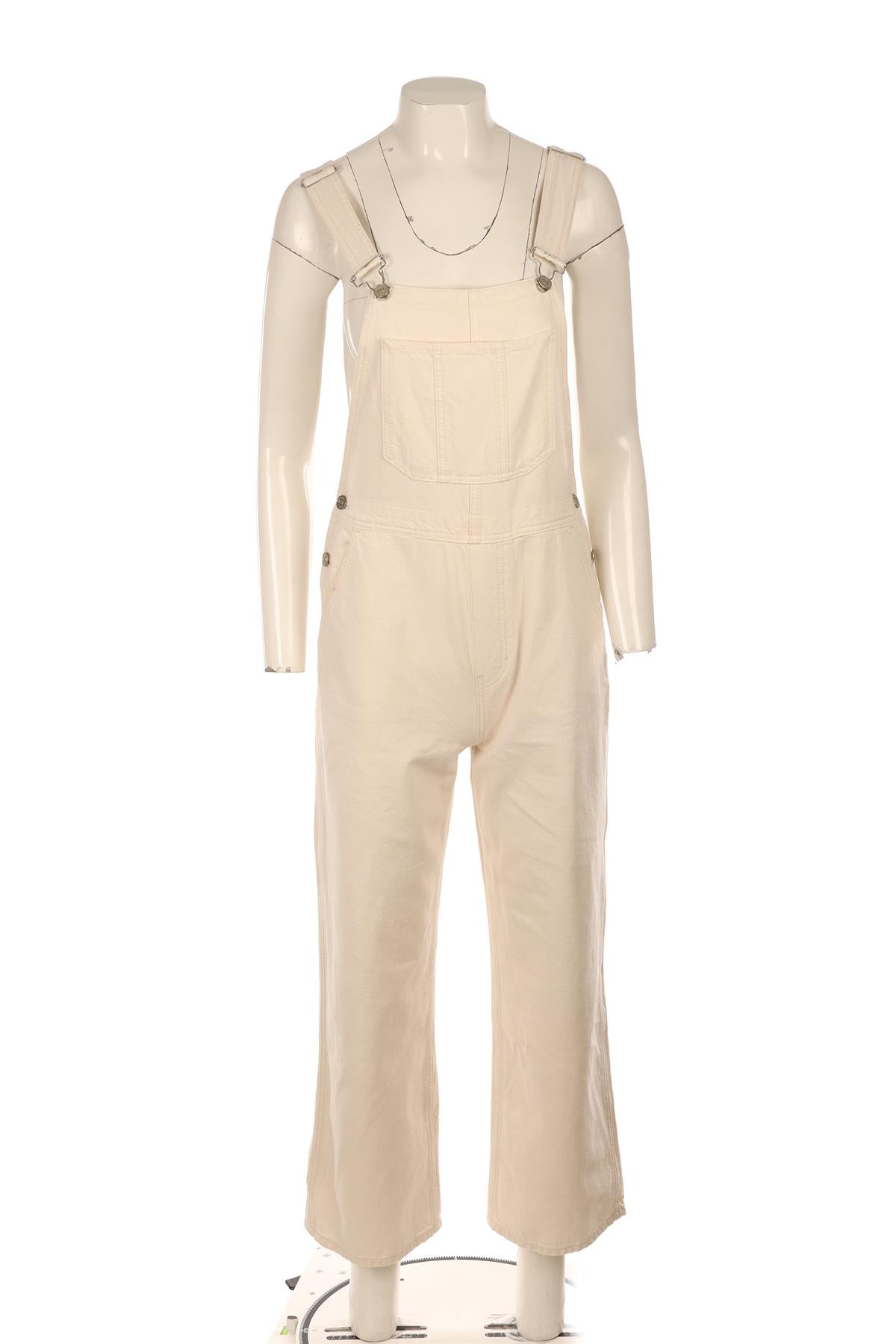 REFORMATION CREAM DENIM DUNGAREES US 2 UK 6