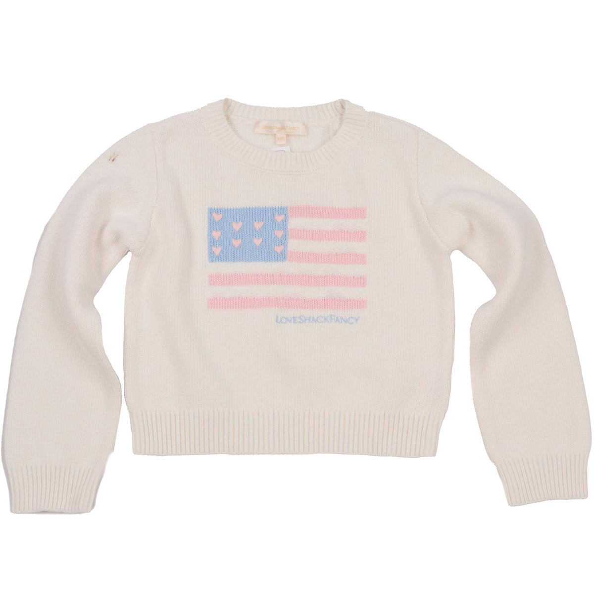 LOVESHACKFANCY WHITE KIDS GIRLS SWEATER 5-6 YEARS