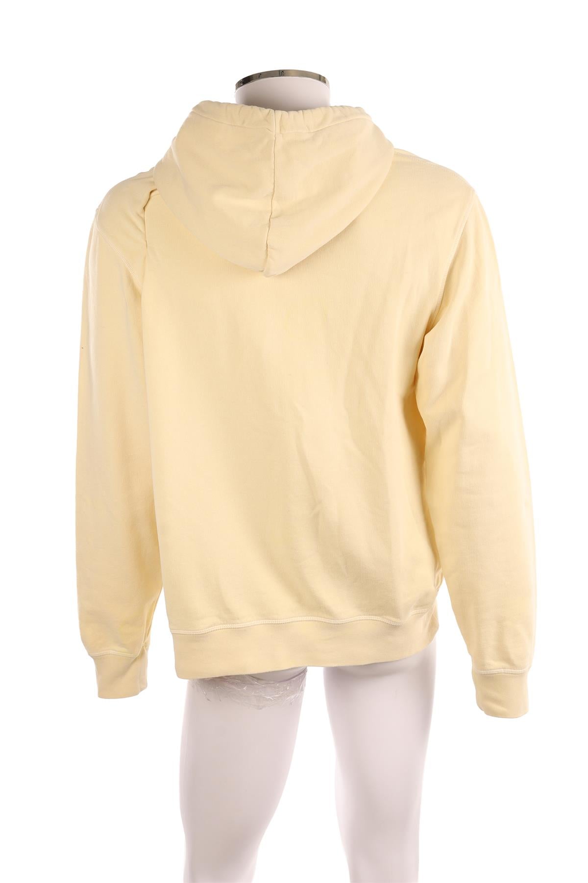 OFFICINE GENERALE CREAM MEN'S COTTON HOODIE MEDIUM