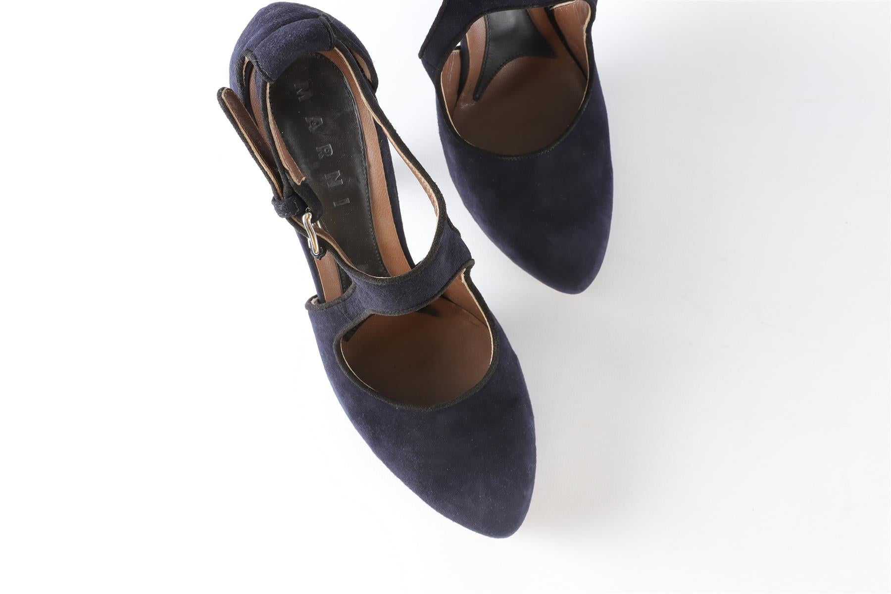 MARNI NAVY SUEDE PUMPS EU 39 UK 6 US 9