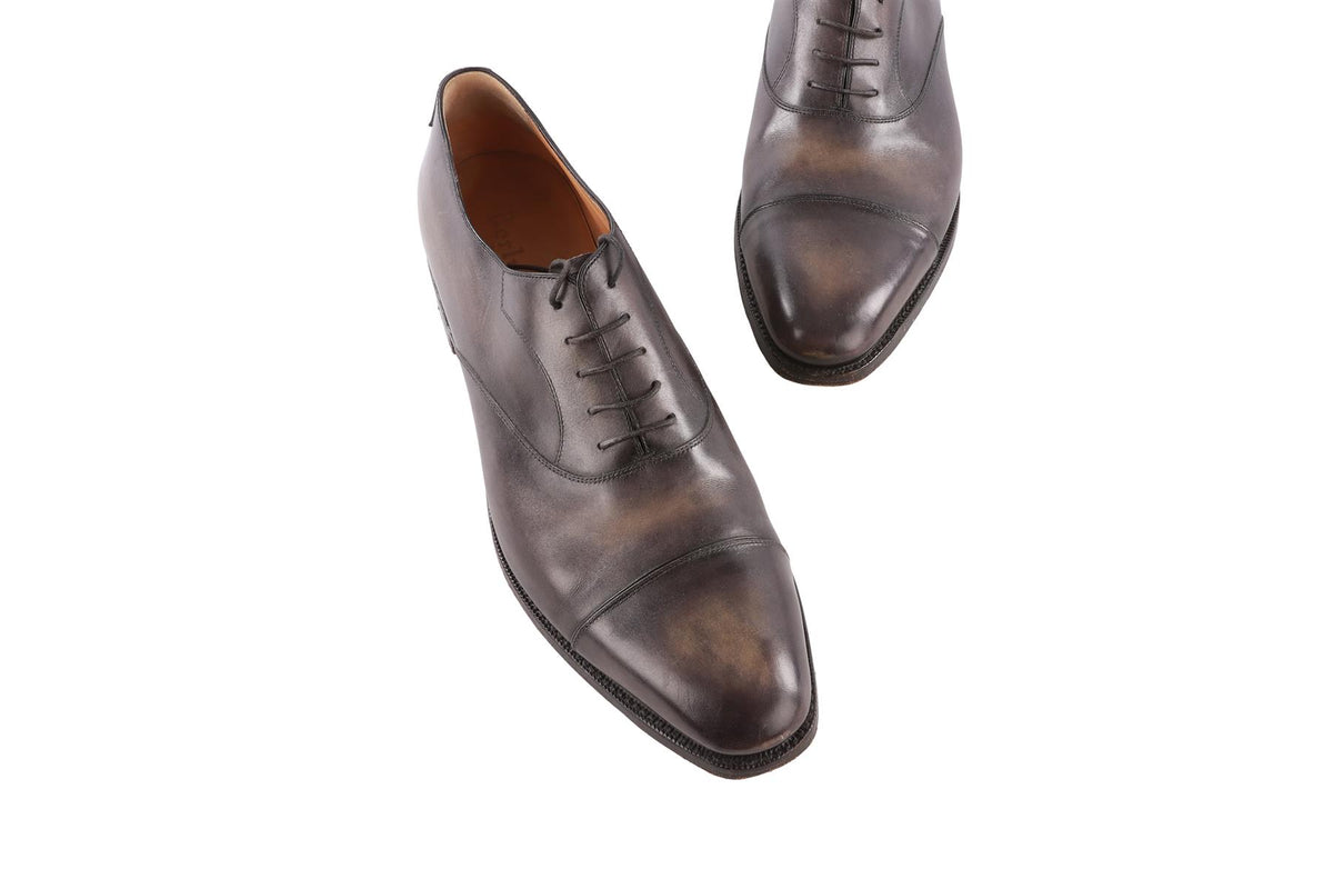 BERLUTI BLACK MEN'S LEATHER OXFORD SHOES EU 45.5 UK 11.5 US 12.5