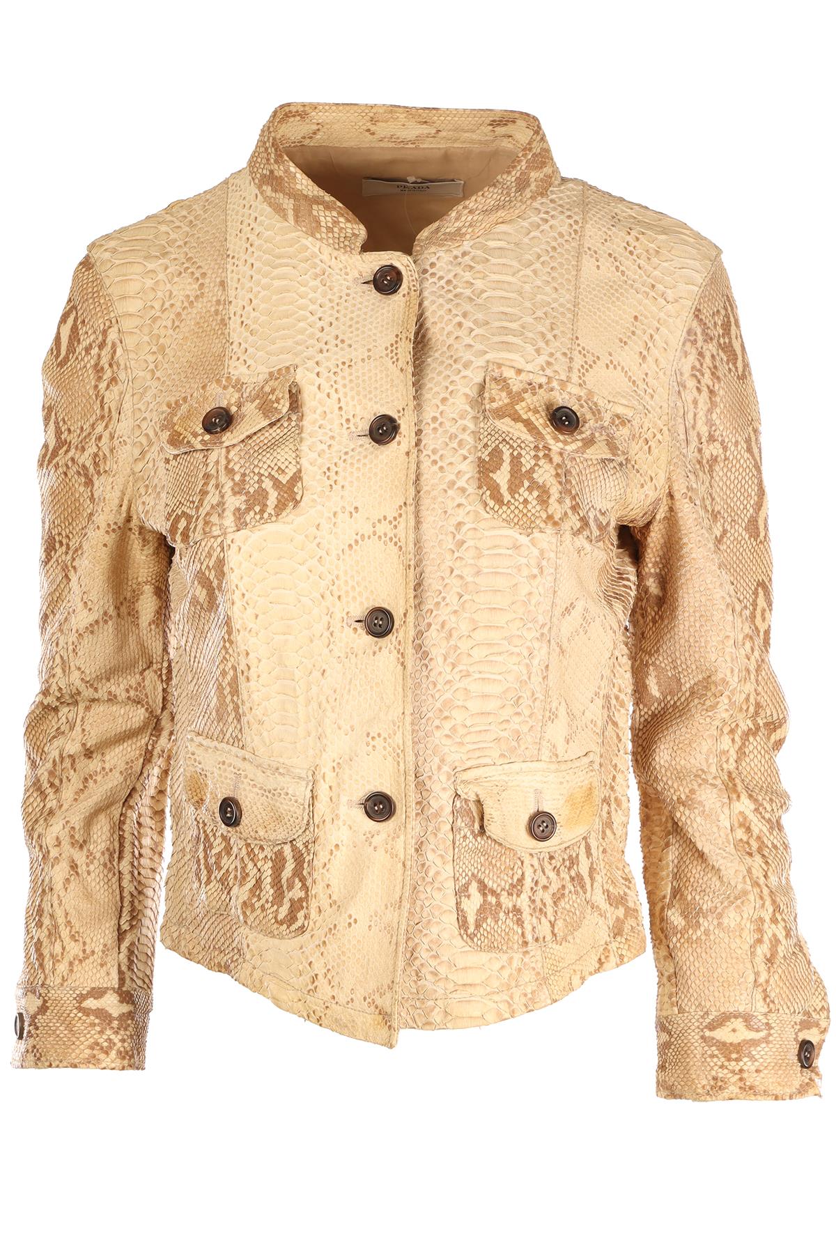 PRADA BEIGE VINTAGE PYTHON JACKET MEDIUM