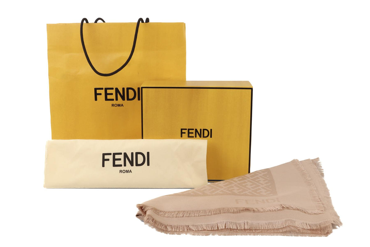 FENDI PINK FF SILK SCARF ONE SIZE