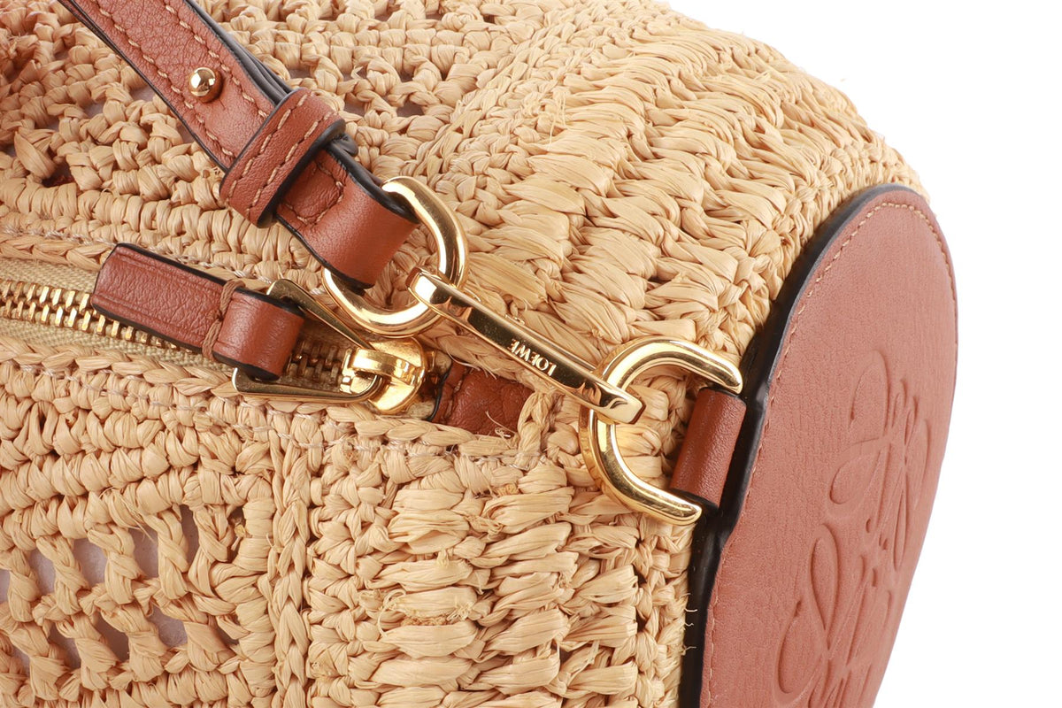 LOEWE + PAULA'S IBIZA BEIGE BRACELET RAFFIA SHOULDER BAG