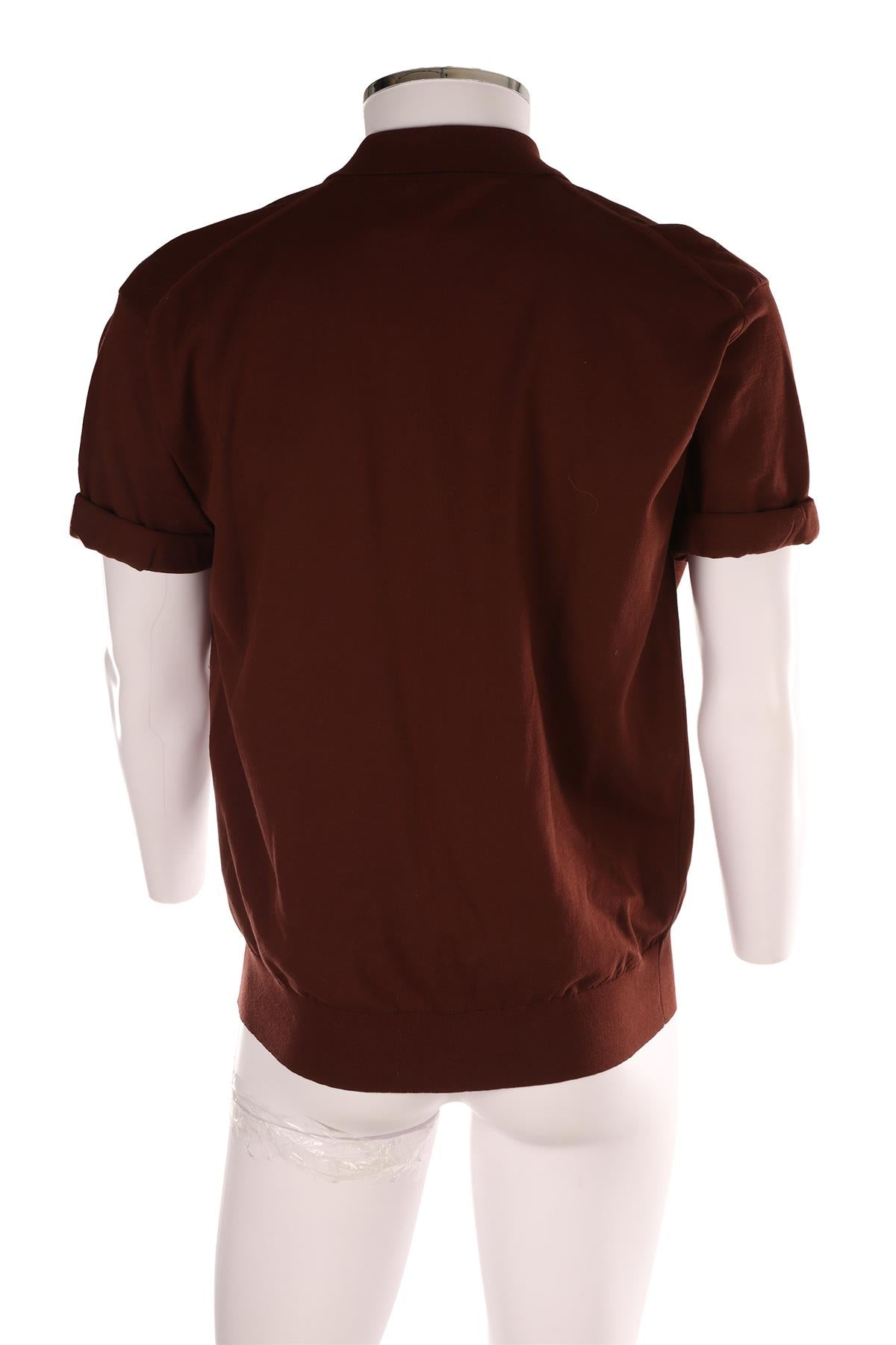 AURALEE BURGUNDY MEN'S COTTON POLO SHIRT JP 4 UK/US 32