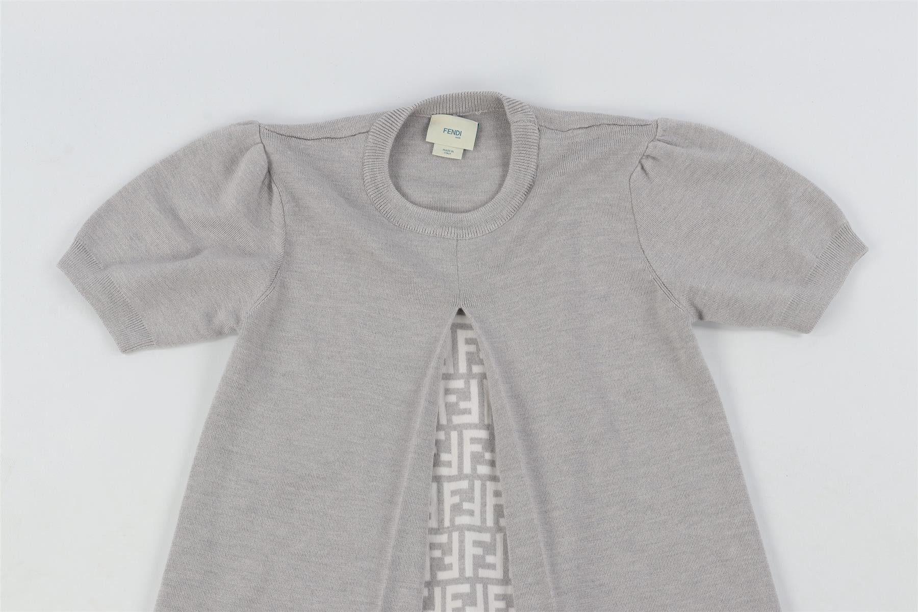 FENDI GREY WOOL MINI DRESS 12 YEARS