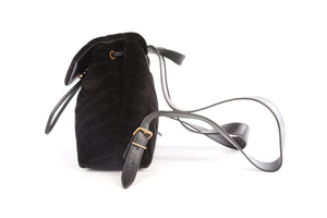 SAINT LAURENT BLACK LOU LOU SMALL VELVET BACKPACK