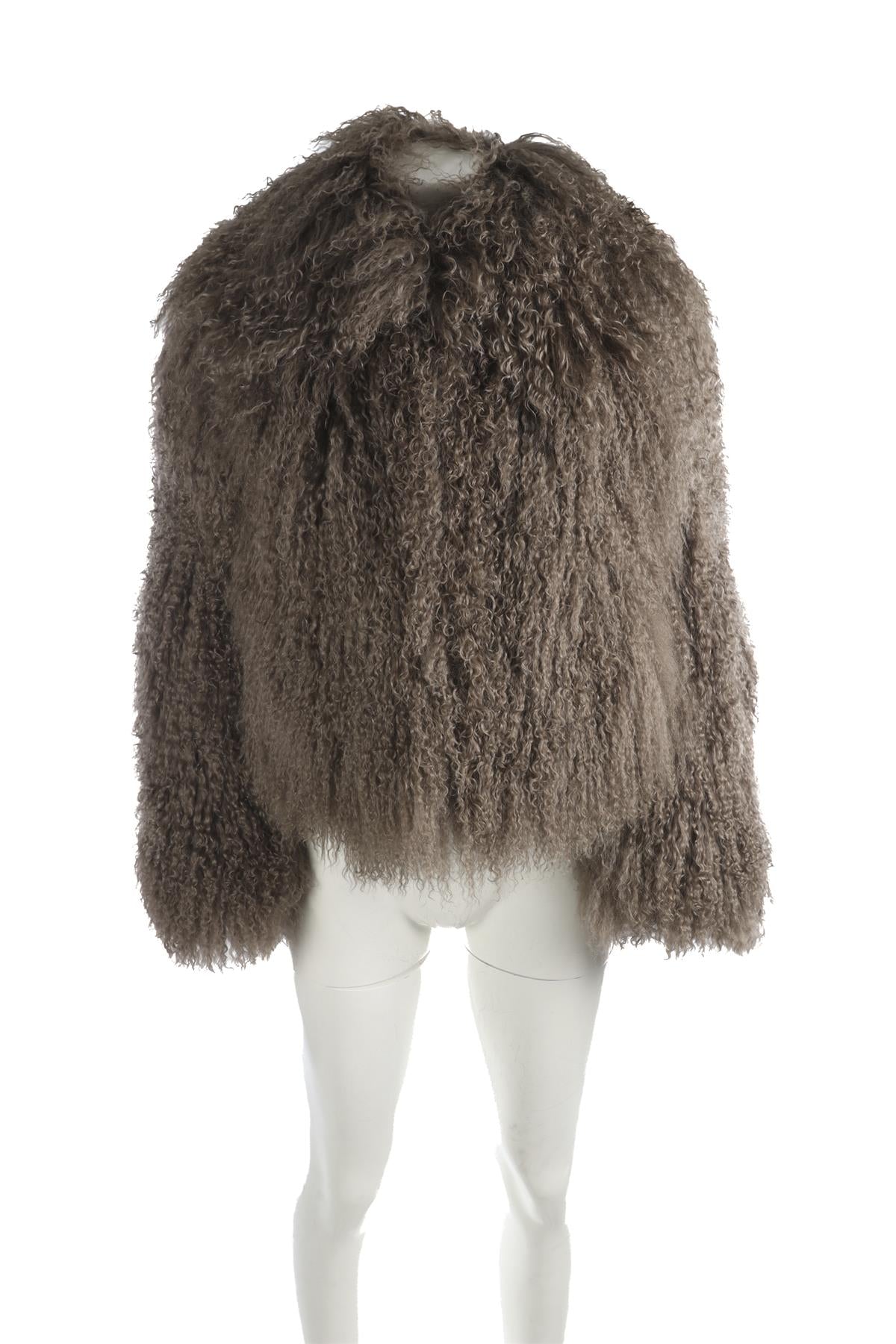 SUSANNA CHOW GREY SHEARLING JACKET SMALL
