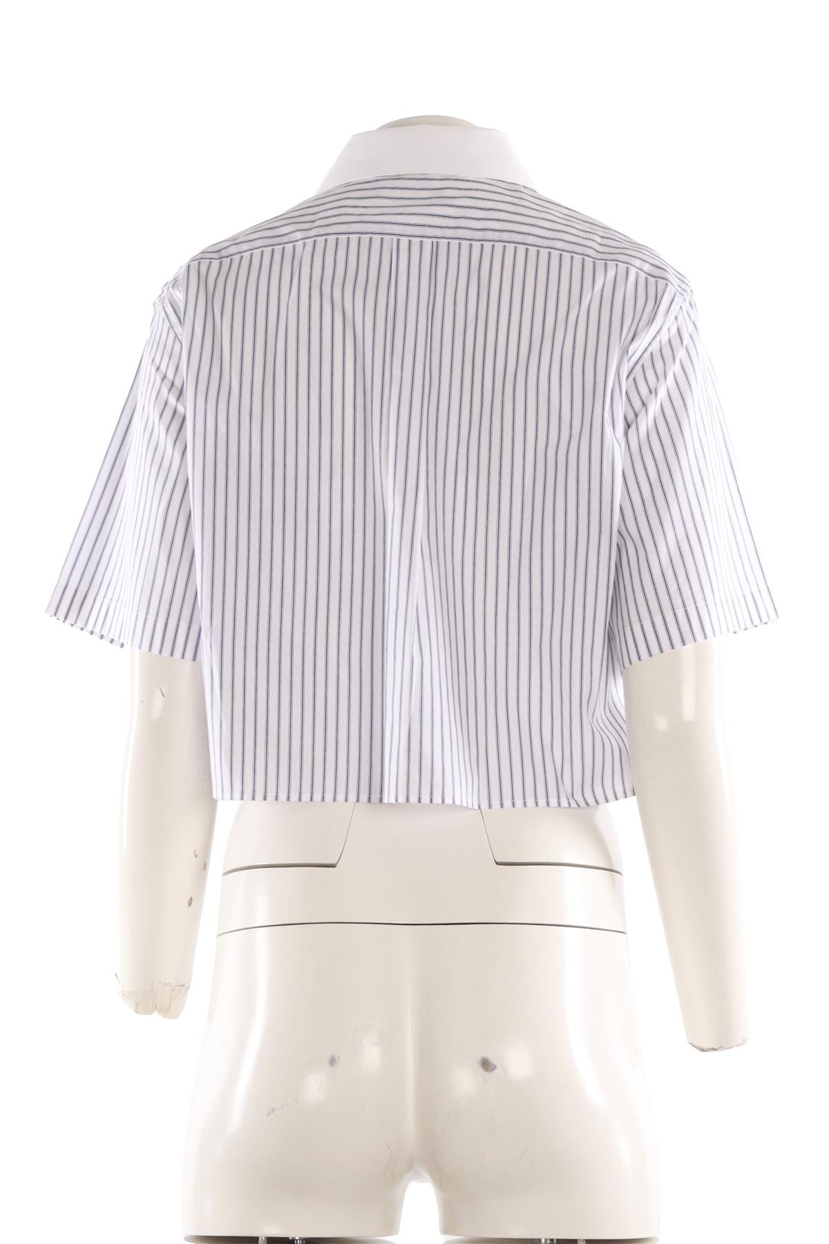 CELINE WHITE TRIOMPHE COTTON SHIRT FR 36 UK 8