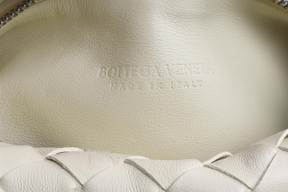 BOTTEGA VENETA YELLOW JODIE MINI INTRECCIATO LEATHER TOTE BAG