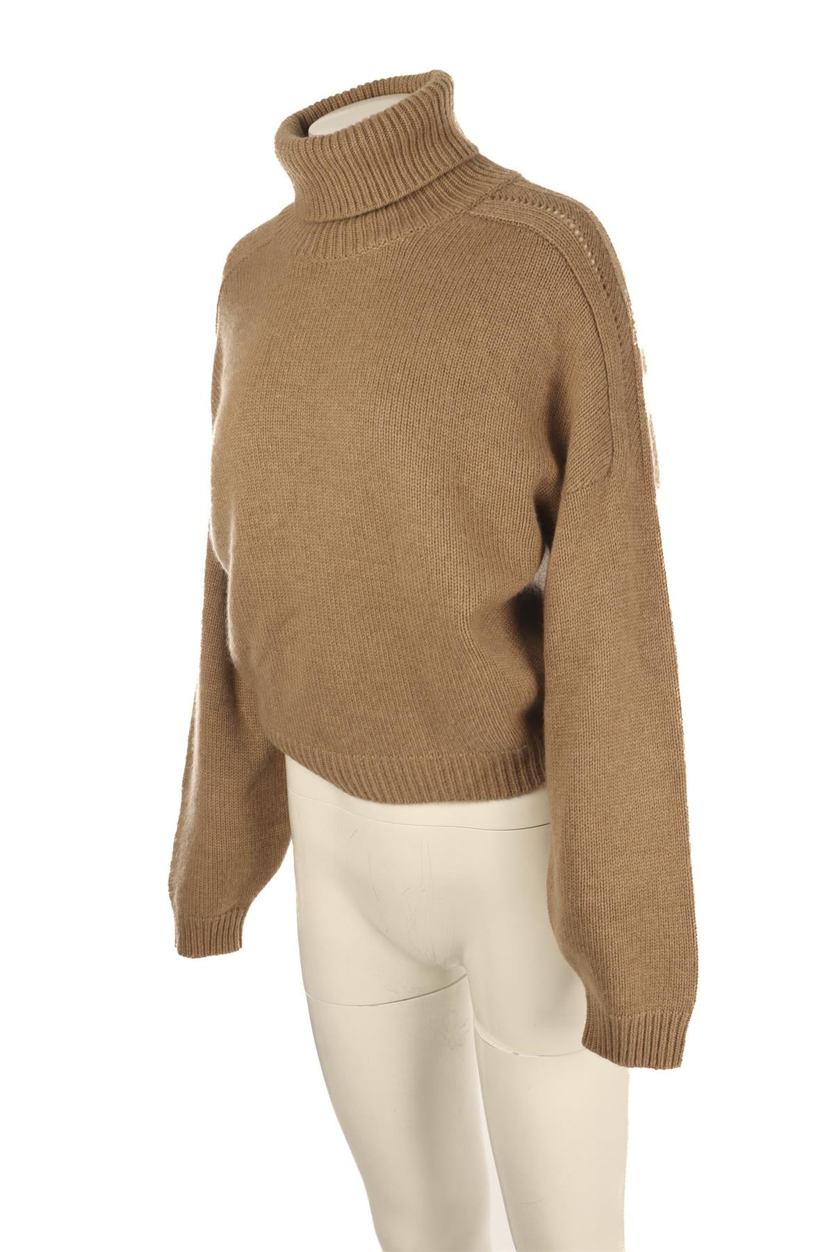 LE KASHA TAN CASHMERE SWEATER SMALL