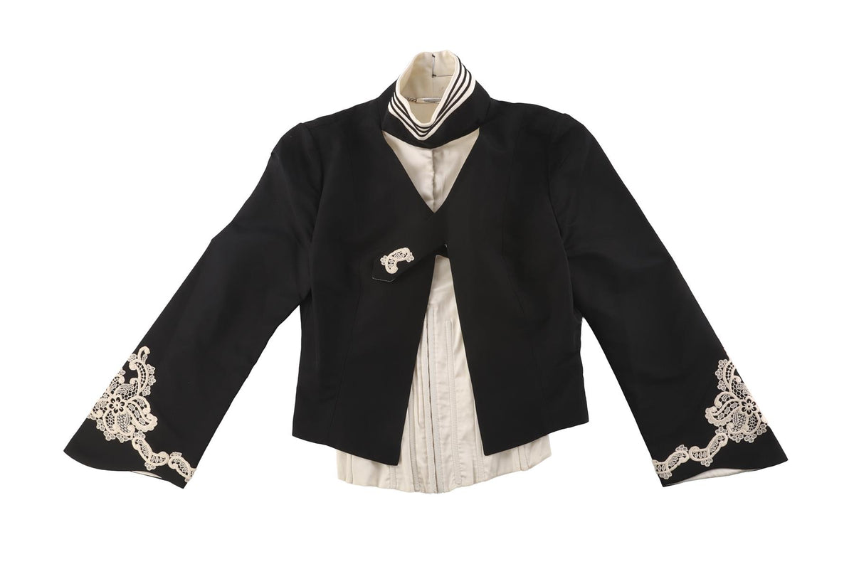 DOLCE & GABBANA BLACK VINTAGE SILK JACKET IT 40 UK 8