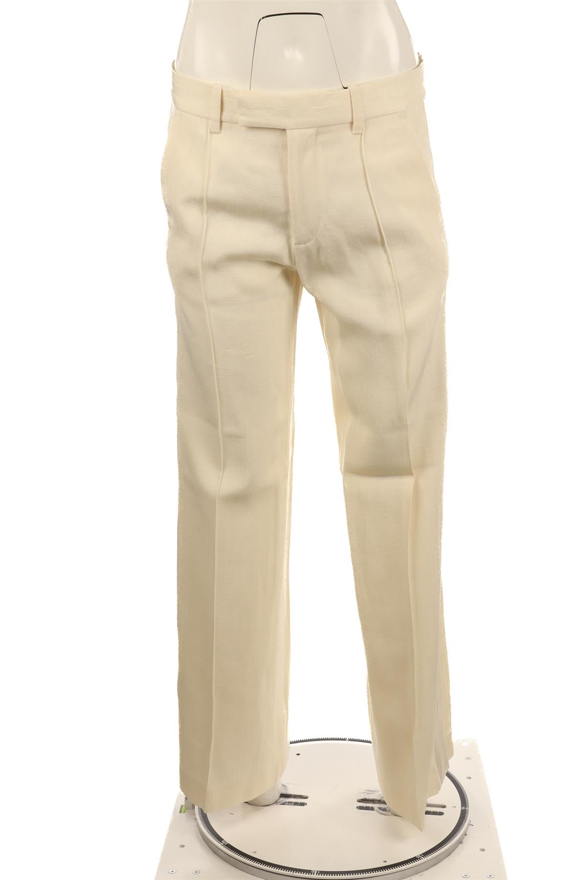 PHOEBE PHILO CREAM SILK WIDE LEG PANTS FR 36 UK 8