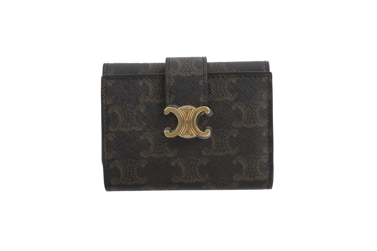 Celine Black Triomphe Canvas Wallet