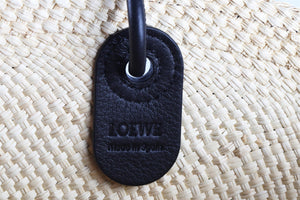 LOEWE + PAULA'S IBIZA BLACK ANAGRAM SMALL SEQUIN AND STRAW SHOULDER BAG