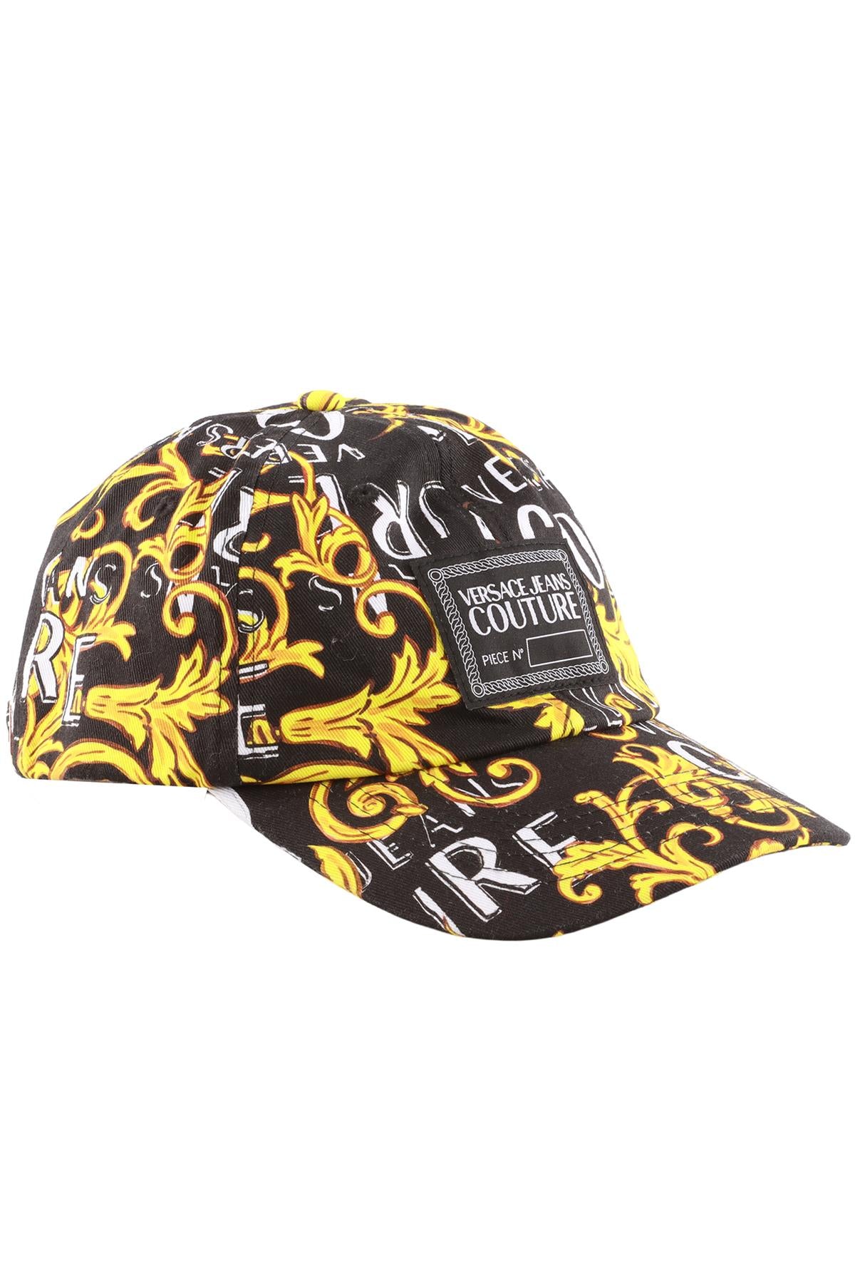 VERSACE JEANS COUTURE BLACK COTTON BASEBALL CAP ONE SIZE